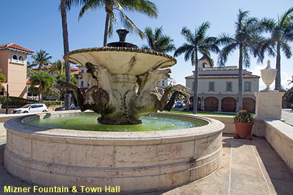 Mizner Fountain & Town Hal, Palm Beach, FL, USA Mizner Fountain & Town Hal, Palm Beach, FL, USA