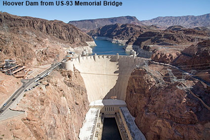 Hoover Dam from US-93 Memorial Bridge, AZ-NV, USA Hoover Dam from US-93 Memorial Bridge, AZ-NV, USA