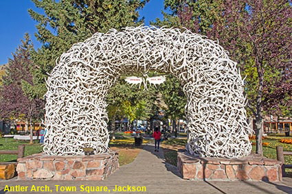 Antler Arch, Town Square, Jackson, WY, USA Antler Arch, Town Square, Jackson, WY, USA