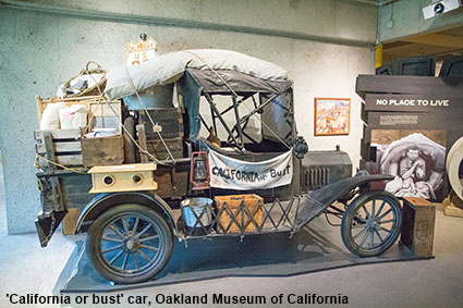 'California or bust' car, Oakland Museum of California, Oakland, CA, USA